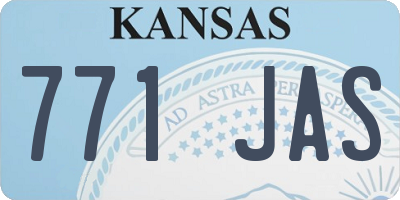 KS license plate 771JAS