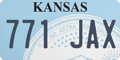 KS license plate 771JAX