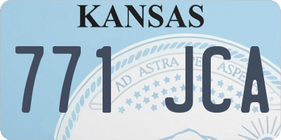 KS license plate 771JCA