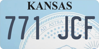 KS license plate 771JCF