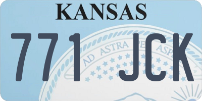 KS license plate 771JCK