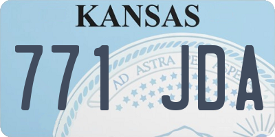 KS license plate 771JDA