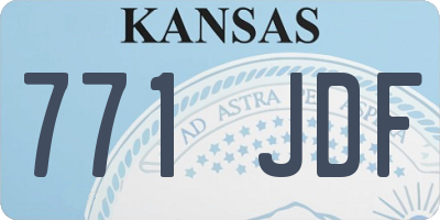 KS license plate 771JDF