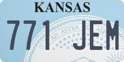 KS license plate 771JEM