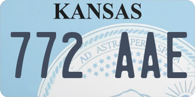 KS license plate 772AAE