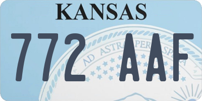 KS license plate 772AAF