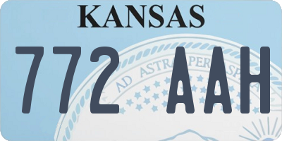 KS license plate 772AAH