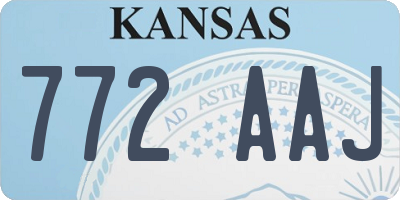 KS license plate 772AAJ