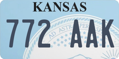 KS license plate 772AAK