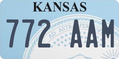 KS license plate 772AAM