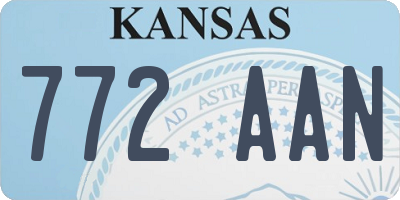 KS license plate 772AAN