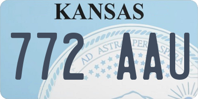 KS license plate 772AAU