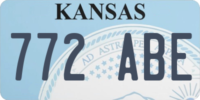 KS license plate 772ABE