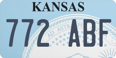 KS license plate 772ABF