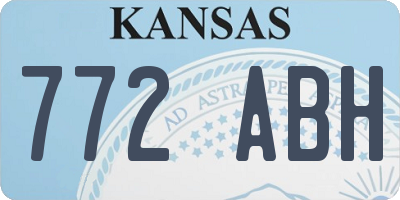 KS license plate 772ABH