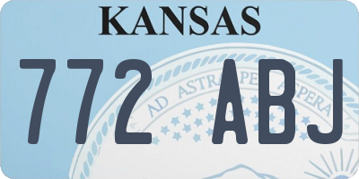KS license plate 772ABJ