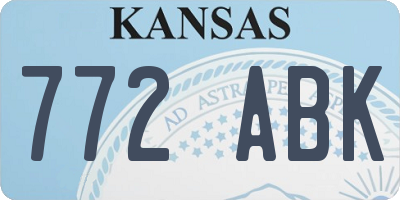 KS license plate 772ABK