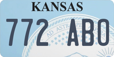 KS license plate 772ABO