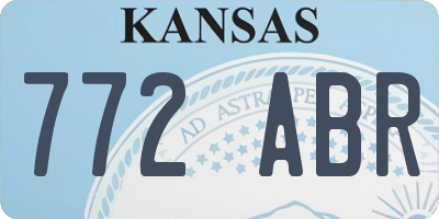 KS license plate 772ABR