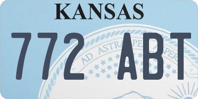 KS license plate 772ABT