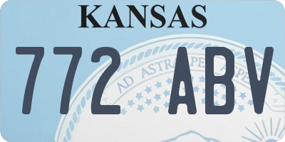 KS license plate 772ABV