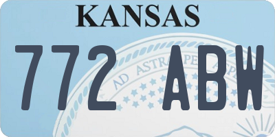 KS license plate 772ABW