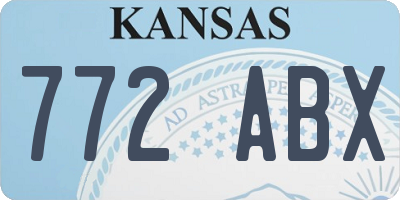 KS license plate 772ABX