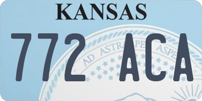KS license plate 772ACA