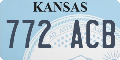 KS license plate 772ACB