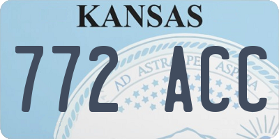 KS license plate 772ACC
