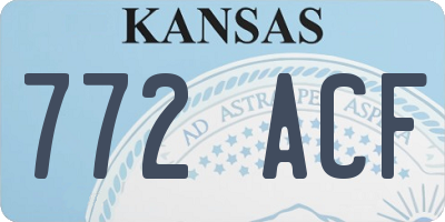 KS license plate 772ACF