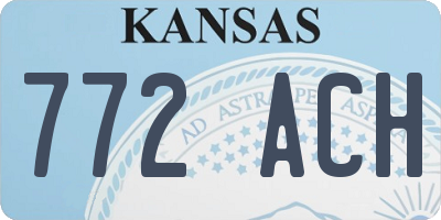 KS license plate 772ACH
