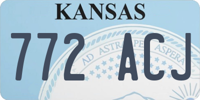 KS license plate 772ACJ