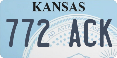 KS license plate 772ACK