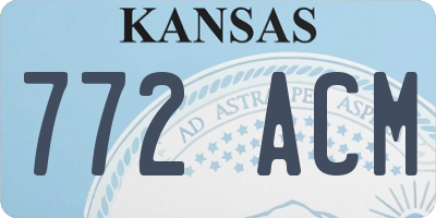 KS license plate 772ACM