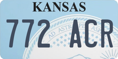 KS license plate 772ACR