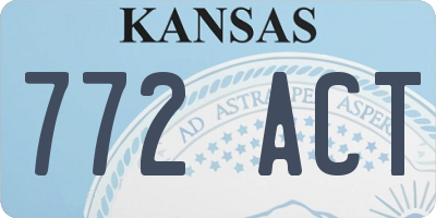 KS license plate 772ACT