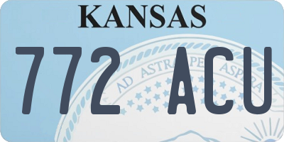 KS license plate 772ACU