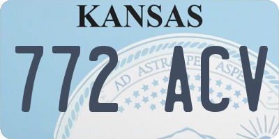 KS license plate 772ACV