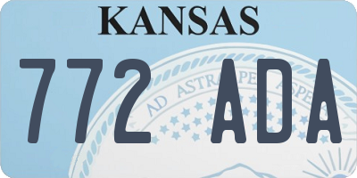 KS license plate 772ADA