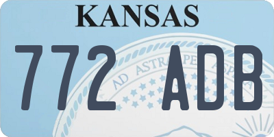 KS license plate 772ADB