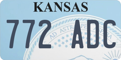 KS license plate 772ADC