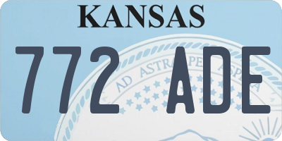 KS license plate 772ADE
