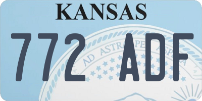 KS license plate 772ADF