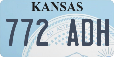 KS license plate 772ADH