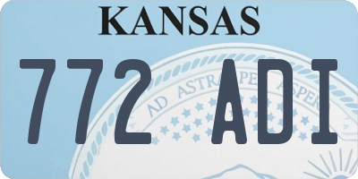 KS license plate 772ADI