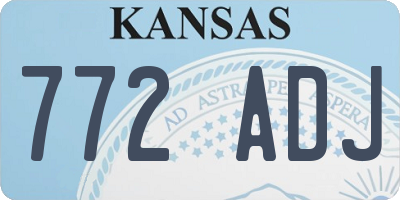 KS license plate 772ADJ