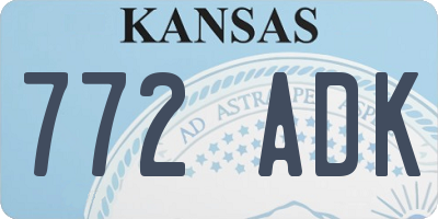 KS license plate 772ADK