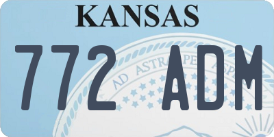 KS license plate 772ADM