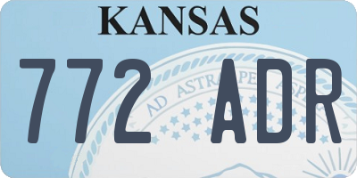 KS license plate 772ADR